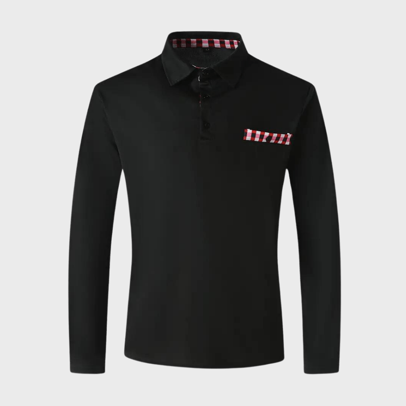 Komfortabel langermet t-skjorte for menn, ideell som basisplagg i polyester, allsidig for vår og høst.