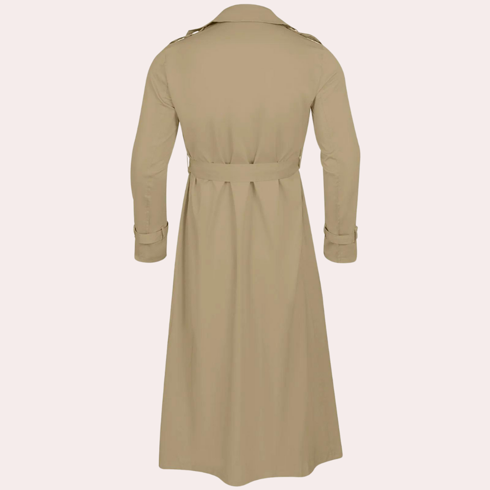 Menns avslappet trenchcoat, perfekt som høstjakke og vinterjakke. En tidløs og trendy herrefrakk.