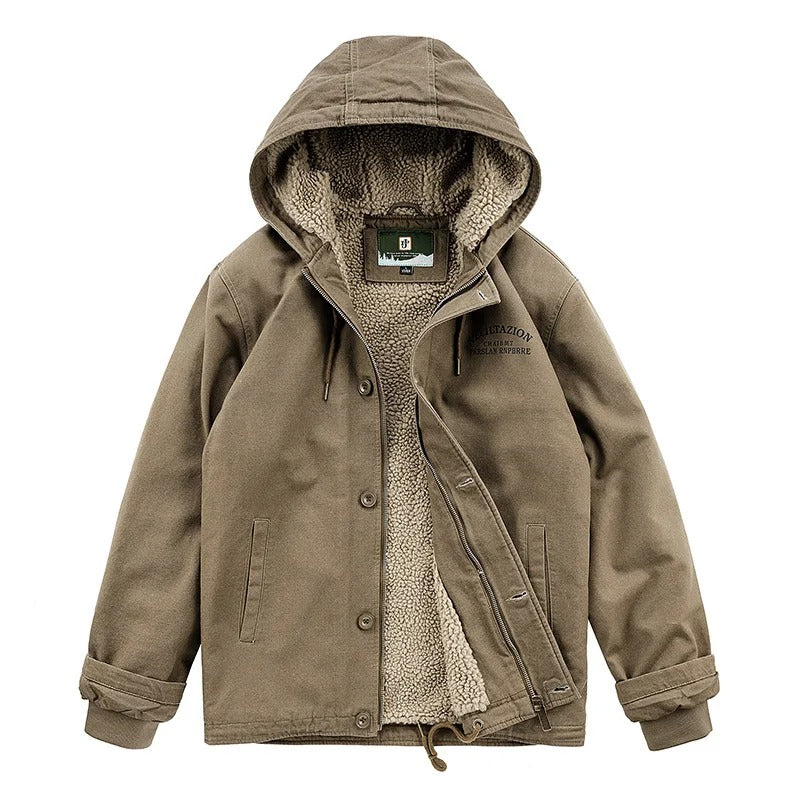 Stilig og varm bomberjakke for menn i svart, perfekt for kalde dager, med casual design.