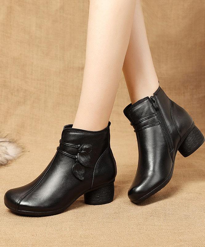 Komfortable dameboots med glidelås, ideelle som varme høst- og vinterstøvler med chunky hæl.