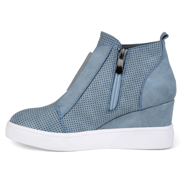 Lette kile sneakers for kvinner, komfortable motesko med pustende materiale og elegant kilehæl.
