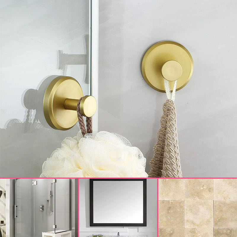 Elegant sugekoppkrok for badet, i robust rustfritt stål; ingen boring nødvendig.