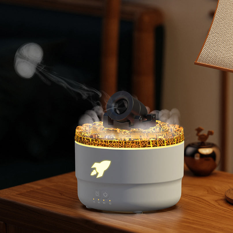 Beroligende aroma diffuser med lavalampe nattlys, perfekt for avslapning og velvære med essensielle oljer.