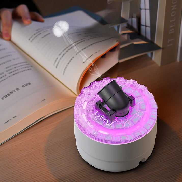 Multifunksjonell aroma diffuser for kontor eller hjem, med beroligende nattlys og forbedret luftkvalitet.