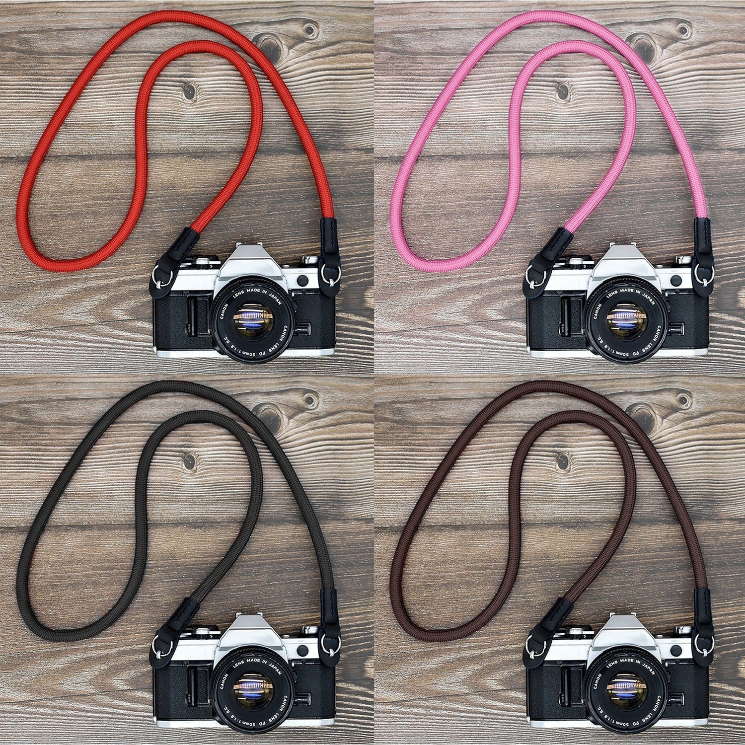 Ergonomisk nylon kamerastropp for sikker bæring. Perfekt for lange fotosesjoner og reisefotografering.
