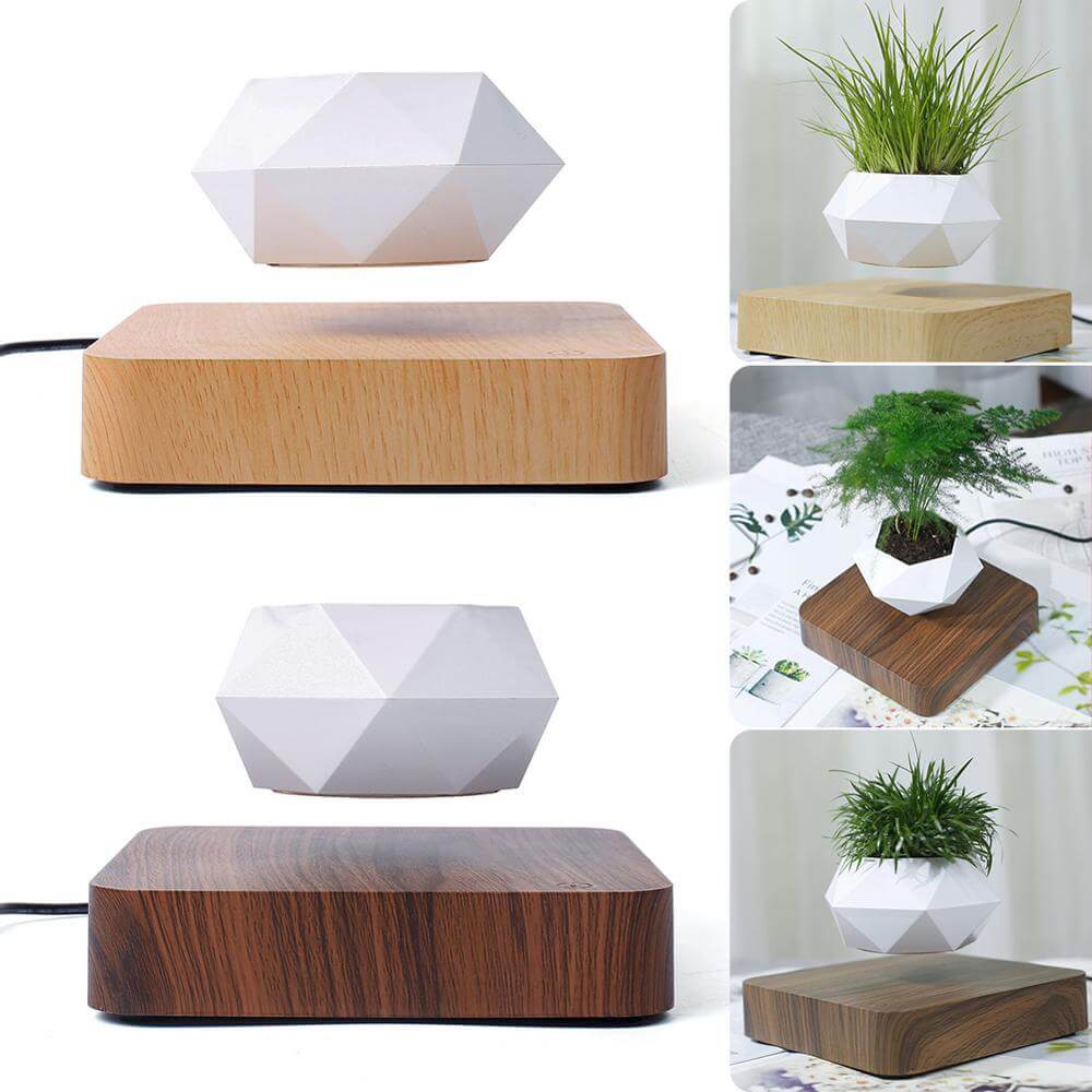 Unik leviterende plantepotte, perfekt for svevende bonsai og elegant innredning.
