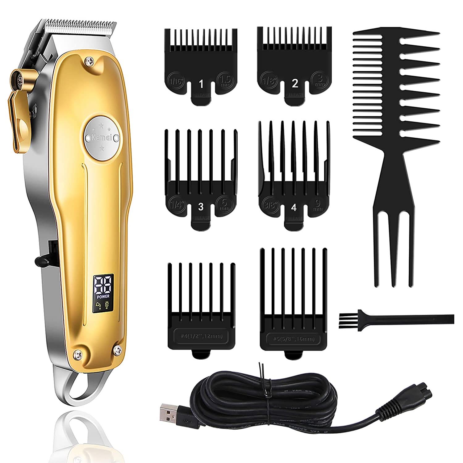 Trådløs, oppladbar 3-i-1 barbermaskin for menn. Effektiv hårtrimmer for komplett skjegg- og hårpleie.