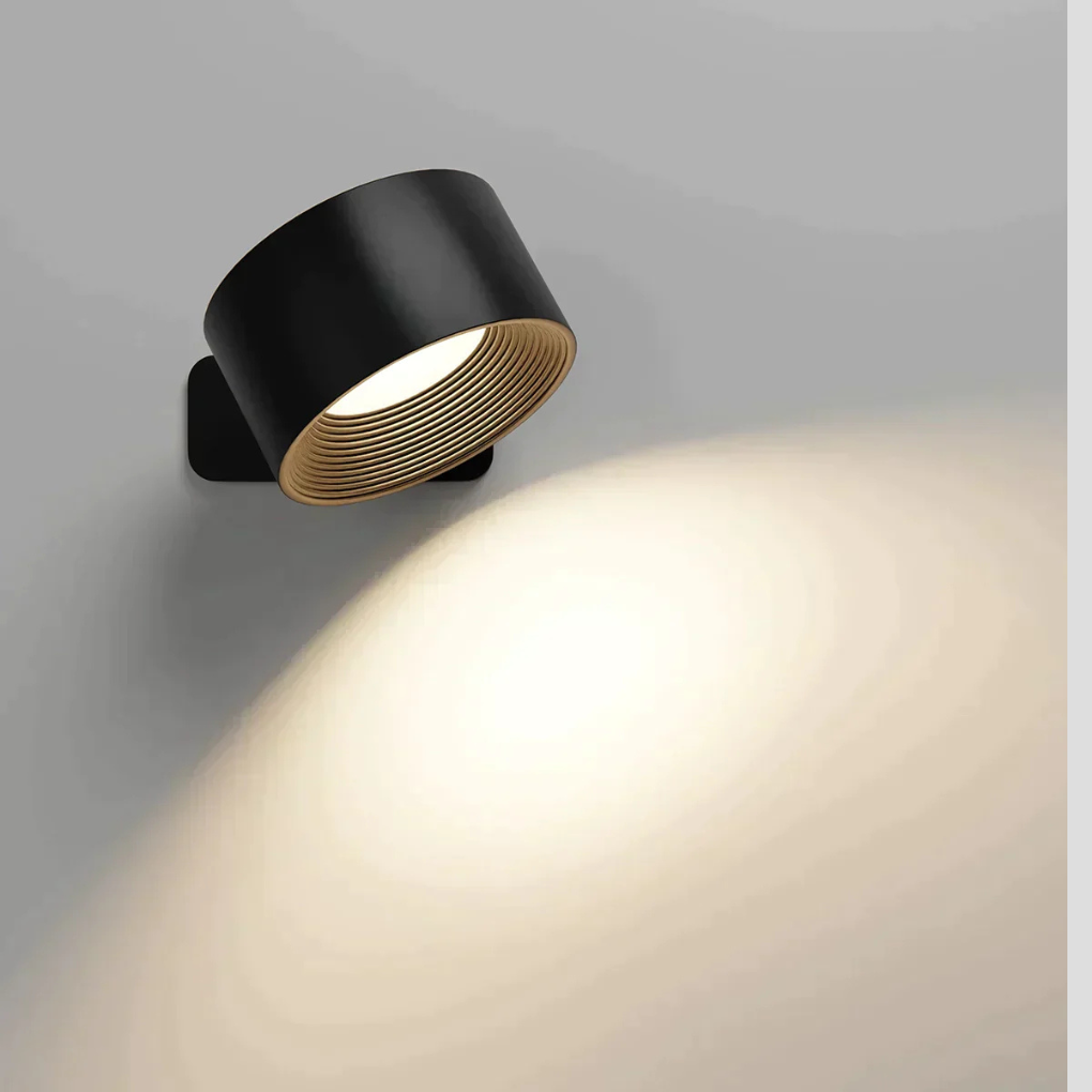 Trådløs 360° oppladbar LED-vegglampe for moderne hjem. Perfekt som ganglampe eller nattlampe.
