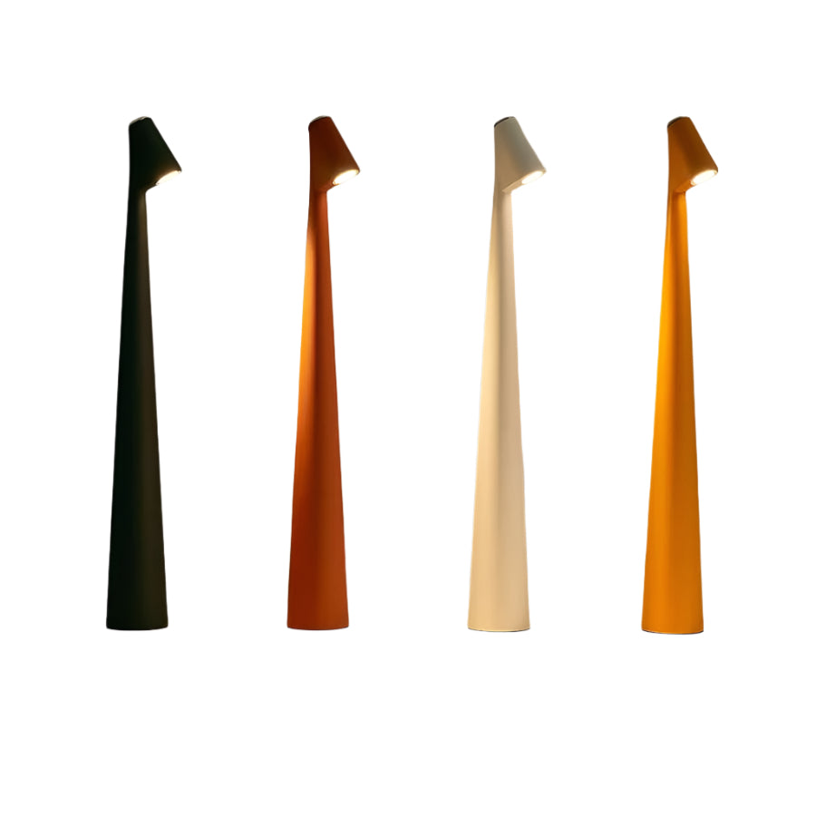 Trådløs dimbar LED bordlampe med moderne design for stue eller kontor. USB oppladbar, minimalistisk stil.
