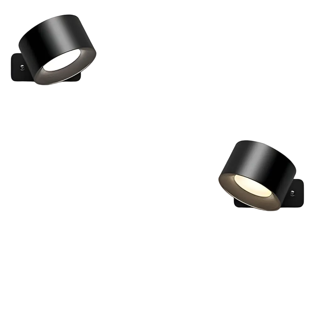 Trådløs dimbar vegglampe med roterbart lys, perfekt som leselampe ved sengen.