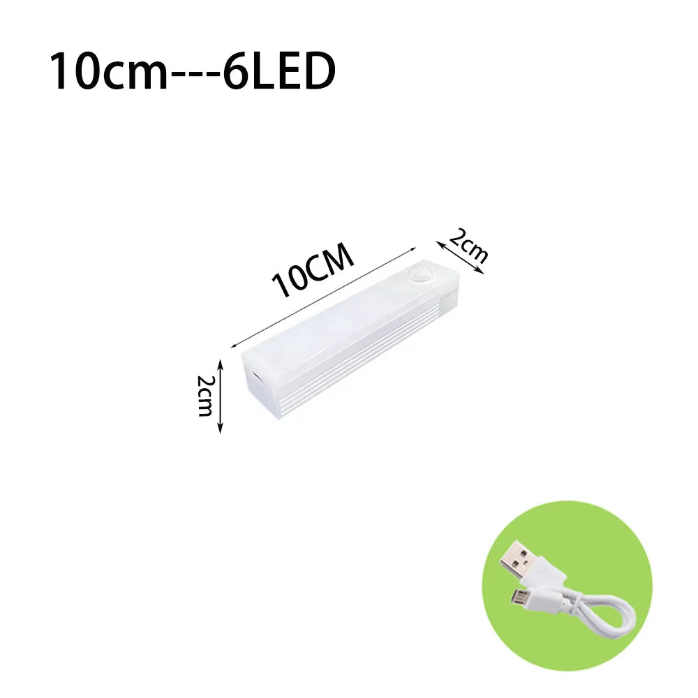 Trådløs LED-lampe med bevegelsessensor for smart-hjem. Oppladbar, ideell som skaplys og nattlys.