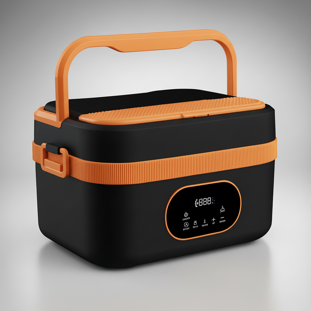 Trådløs selvoppvarmende lunsjboks med USB-C lading. Gjenbrukbar, 1000ml matboks for varm mat.