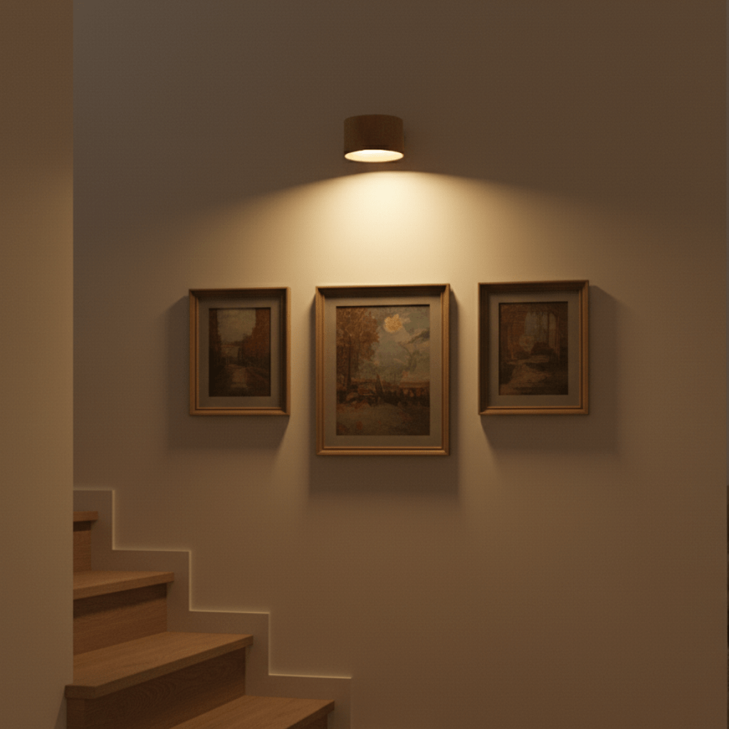 Oppladbar LED vegglampe med trådløs fjernkontroll. Elegant nordisk design til hjemmeinnredning.