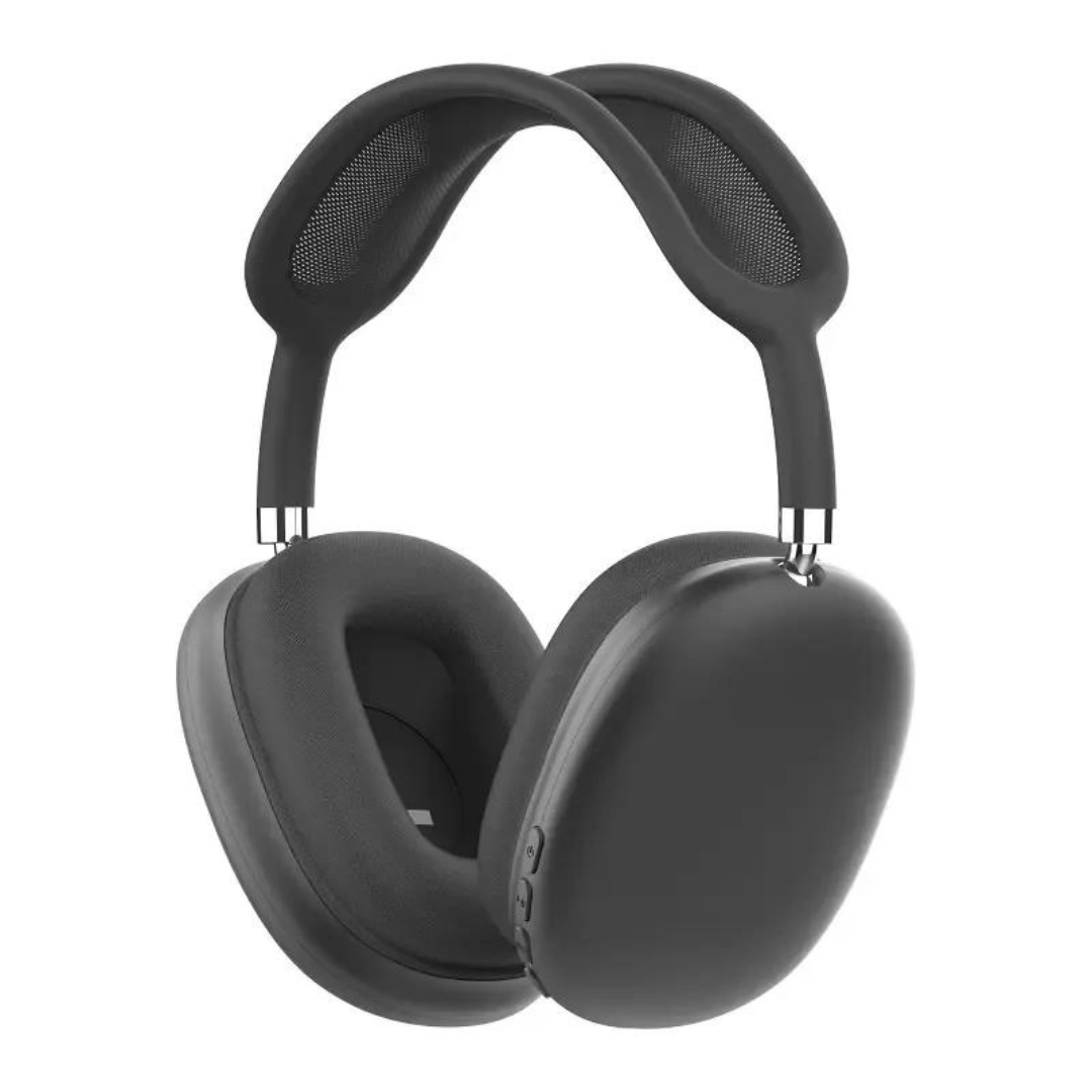 Trådløse Bluetooth-hodetelefoner i sort, over-ear design for overlegen lydkvalitet og komfortabel passform.