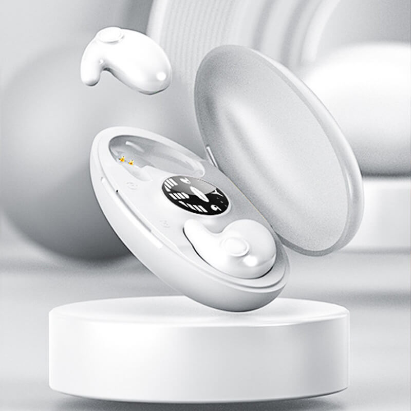 Komfortable trådløse ørepropper for søvn, reise og avslapning. Støydempende in-ear design.