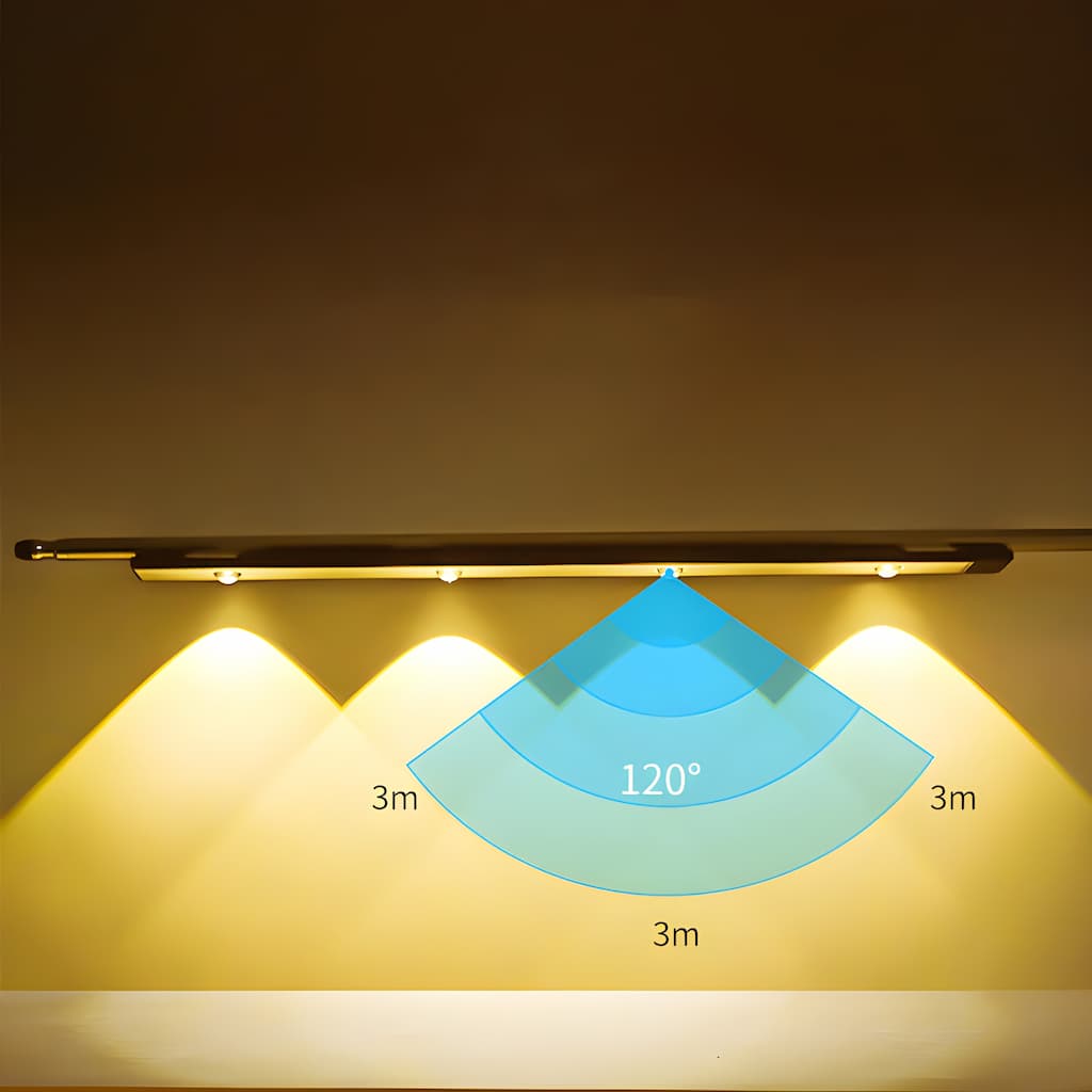 Bevegelsessensorlys for skap. Trådløs, oppladbar LED-lampe for smart interiørbelysning.
