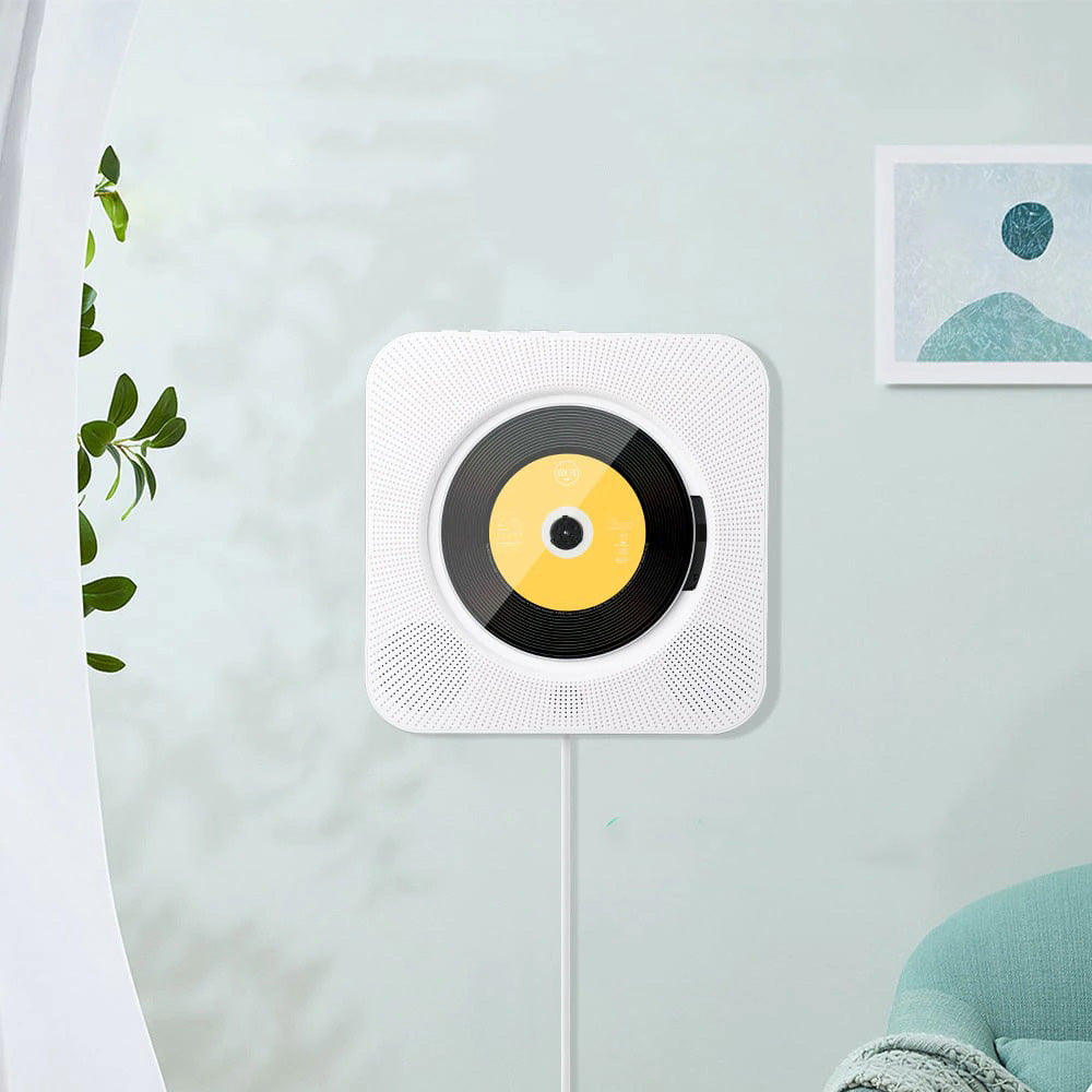 Bærbar CD-spiller og Bluetooth-høyttaler, veggmontert, kabeltilkobling, hjemmeunderholdning, musikksystem