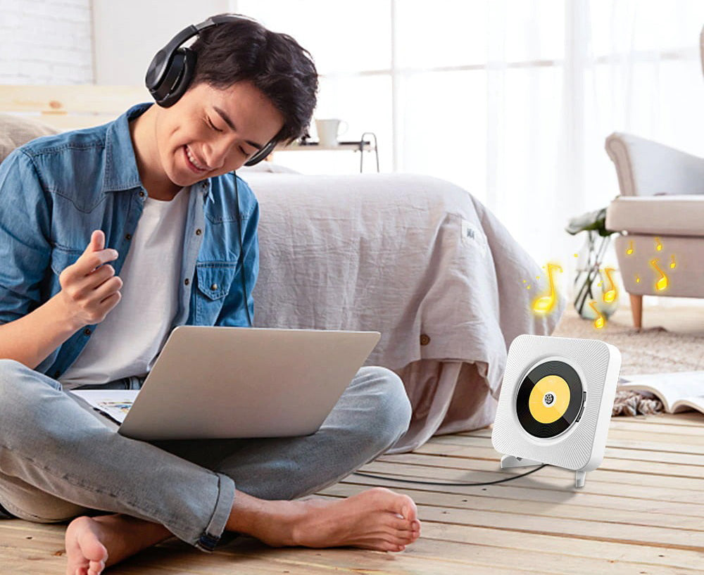 Allsidig CD-spiller med Bluetooth, kan stå eller henge, ideell for kjøkken eller soverom, MP3-avspilling