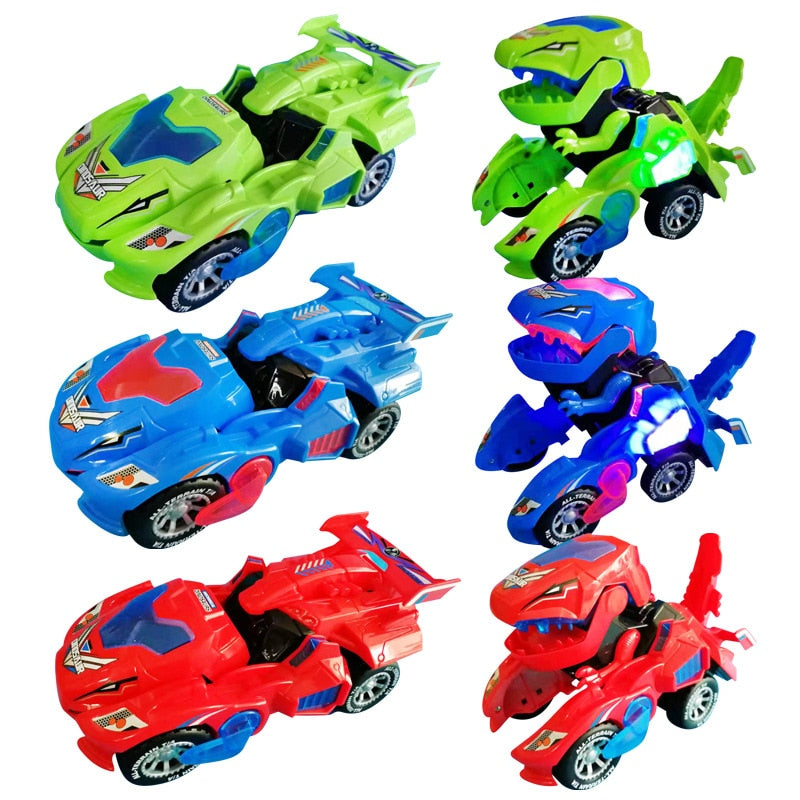 Spennende transformerende dinosaur LED-bil med lys og lyd for barn. Flott gave som engasjerer til lek.