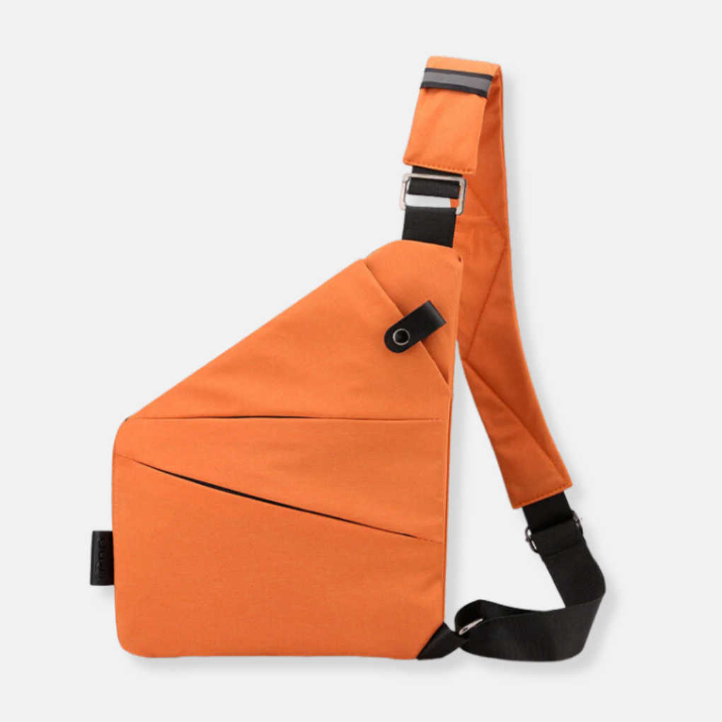 Slank og vanntett crossbody-veske, en tyverisikker løsning for verdisaker under pendling eller reise.