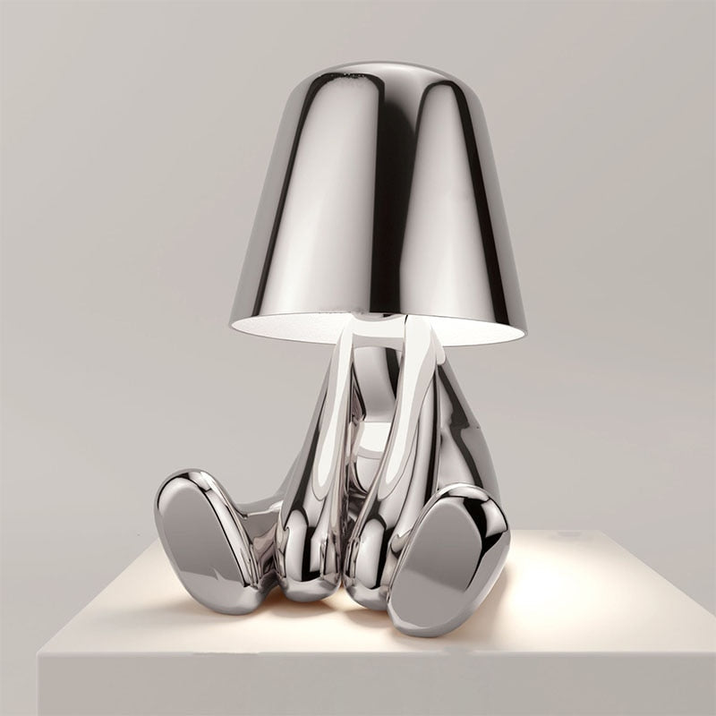 Unik bordlampe, en moderne dekorasjon som forbedrer interiørdesign med varmt LED-lys.