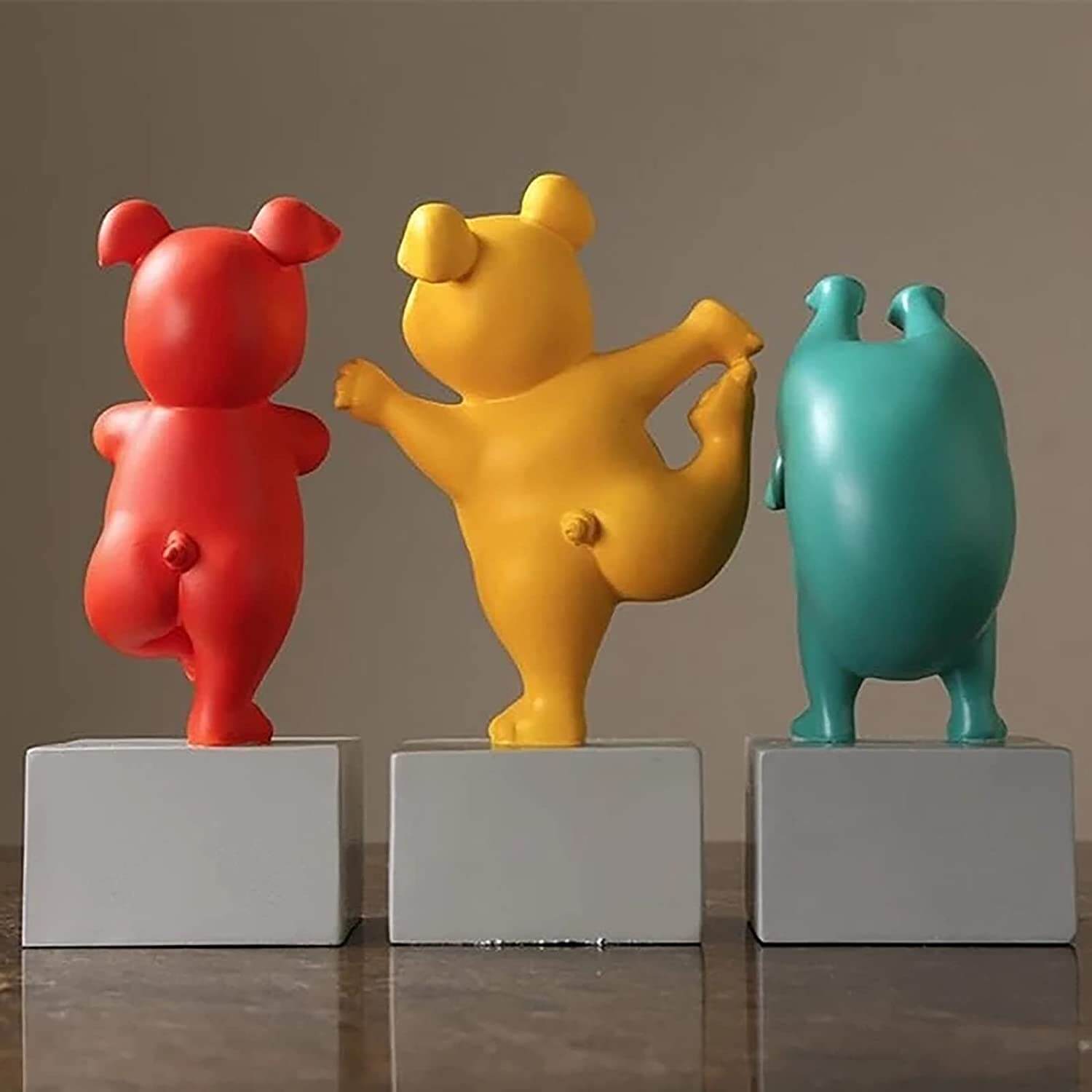 Unik yoga bulldog figur i harpiks, flott til hjemmedekorasjon og pyntegjenstand.