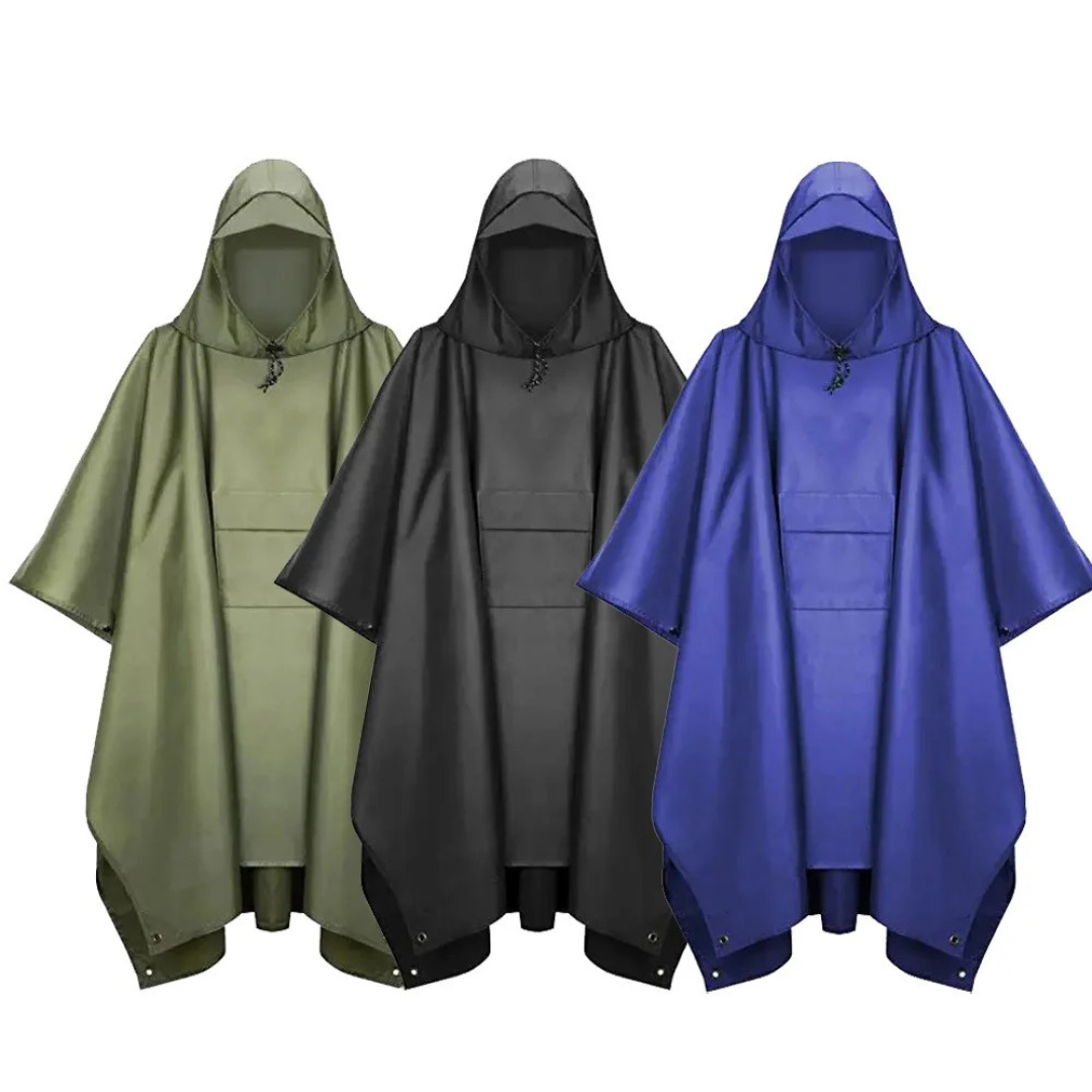 Lettvekt vanntett regnponcho i unisex-design. Perfekt regntrekk og turbeskyttelse for alle utendørsaktiviteter.