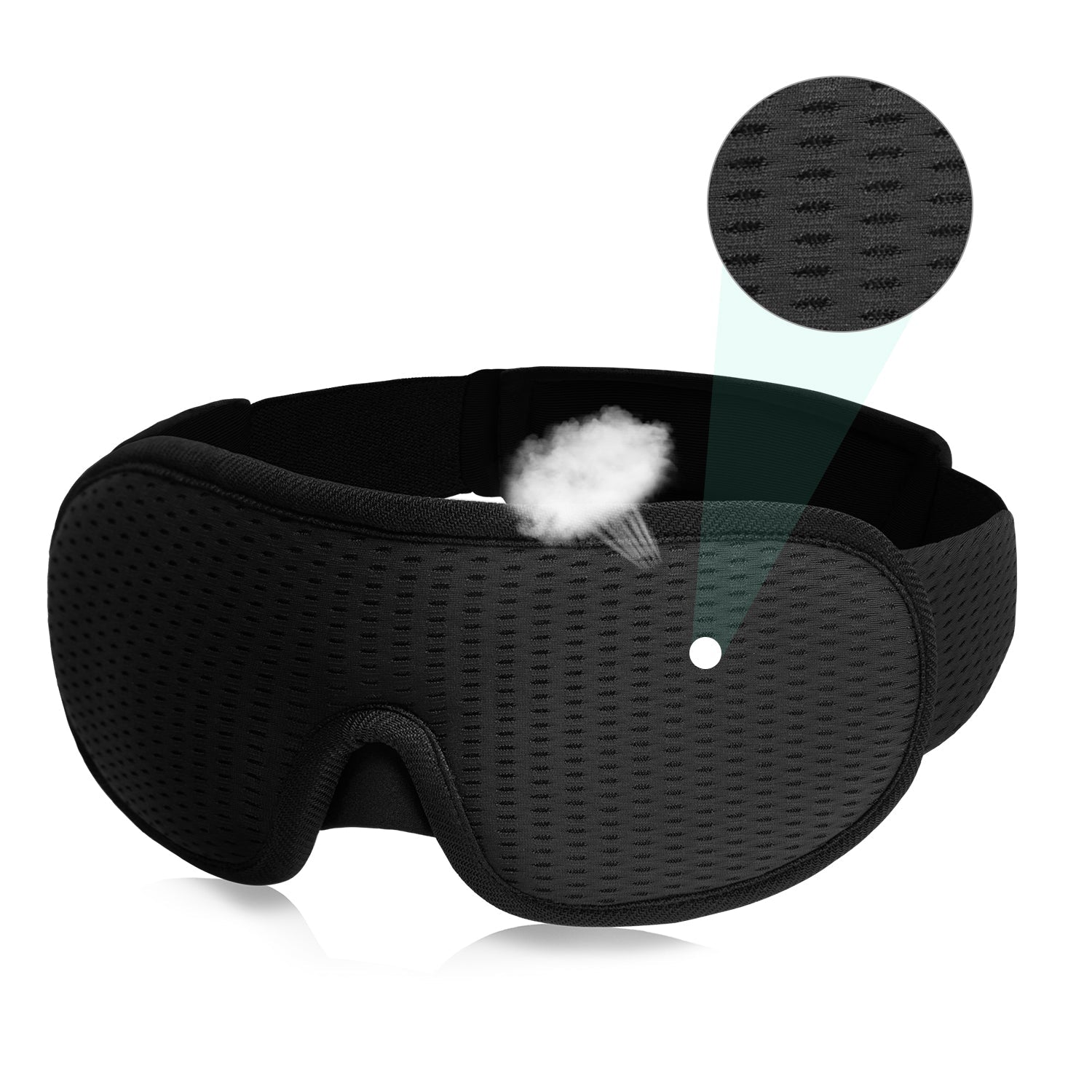 Unisex 3D sovemaske for dyp søvn og total mørklegging. Pustende materiale for optimal øyekomfort under hvile.