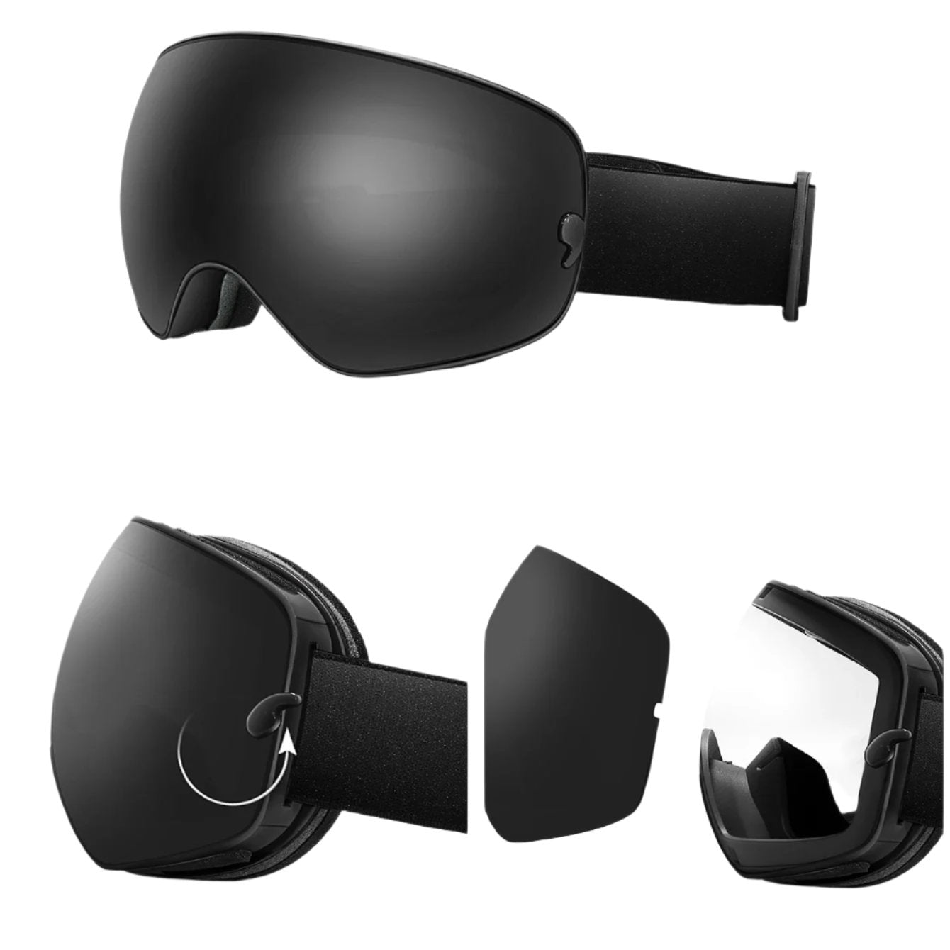 Klar sikt i fjellet med unisex antidugg skibriller, dobbeltlags linse gir optimal UV-beskyttelse for ski.