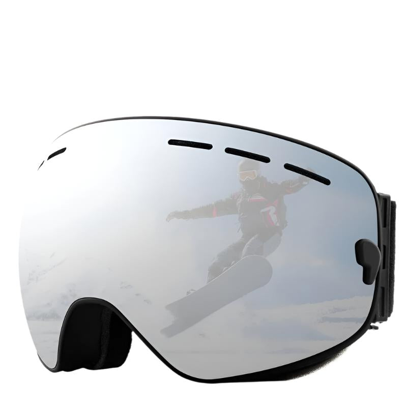 Robuste unisex skibriller med antidugg og dobbeltlags linse, ideelle for snowboard og alpint.