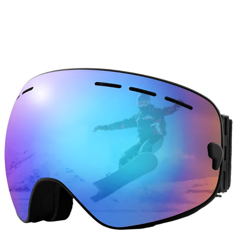 Dobbeltlags skibriller i unisex design, effektiv antidugg og bredt synsfelt for vinterutendørs aktiviteter.
