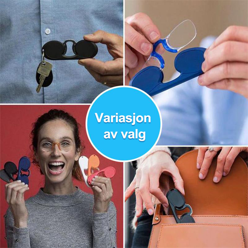 Mann som bruker unisex armløse multifokus lesebriller, leser bok med forbedret syn.