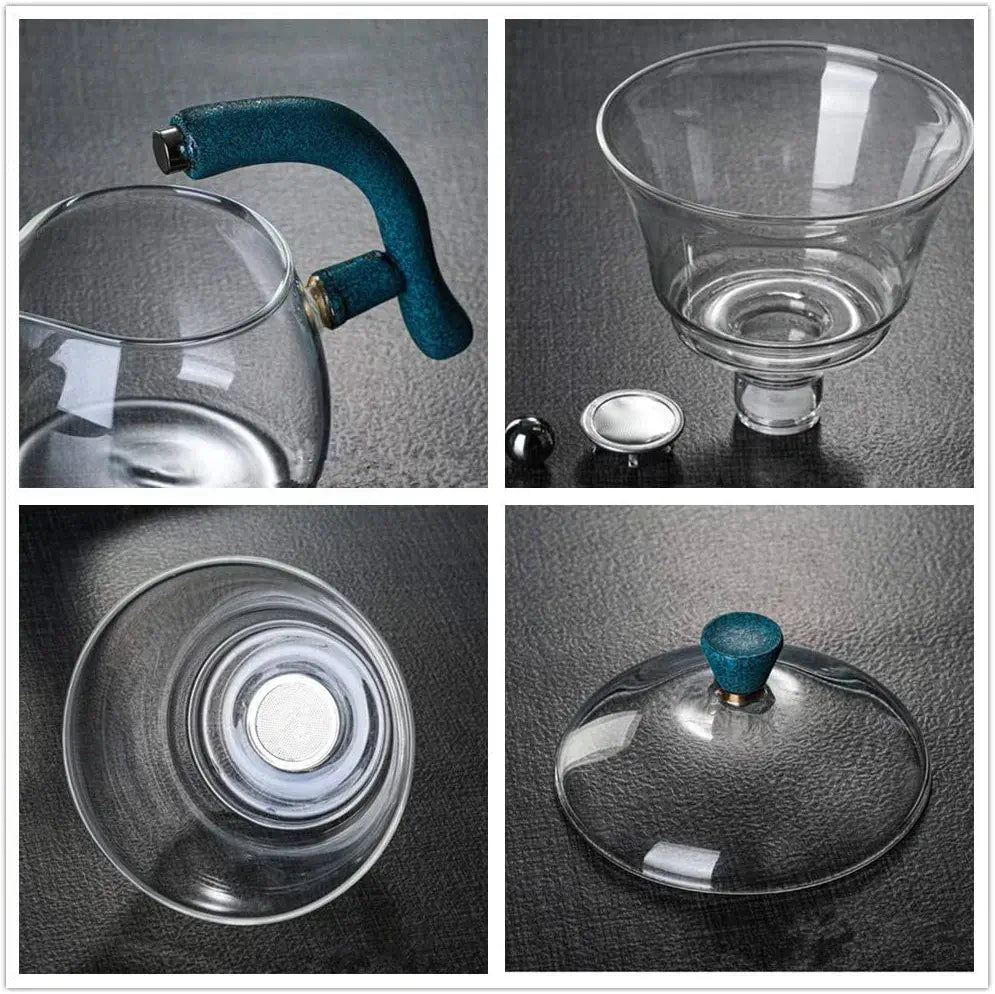 Hjortedesign tekanne: Elegant glasskanne med automatisk teinfuser, perfekt for kjøkkenet eller som gave.