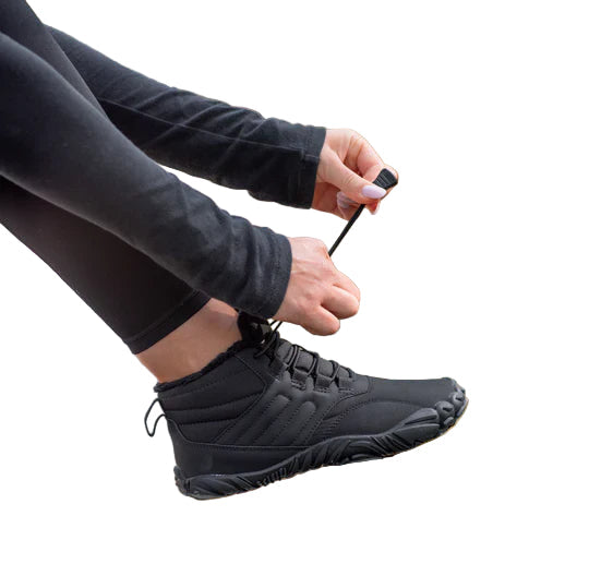 Unisex barfotsko for vinter/høst. Varm, vanntett fritidssko med bred tåboks for naturlig gange.
