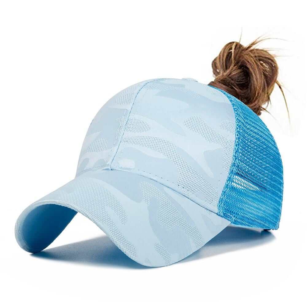 Unisex baseballcaps med hestehaleåpning i bomull, perfekt for sport og friluftsliv. Gir god solbeskyttelse.