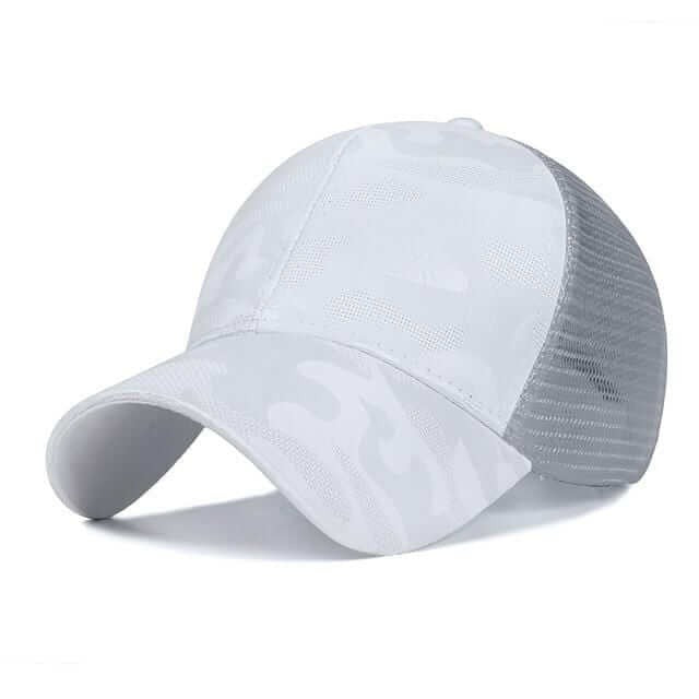 Pustende bomull caps med hestehaleåpning, ideell for sommer og friluftsliv. Justerbar unisex baseballcaps.
