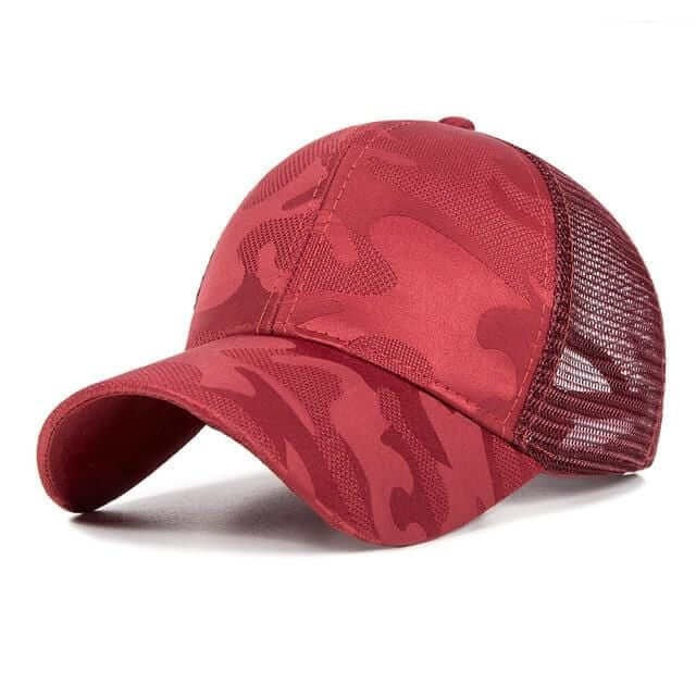Baseballcaps med smart hestehalehull, unisex design i bomull. Perfekt til trening, sol og friluftsliv.
