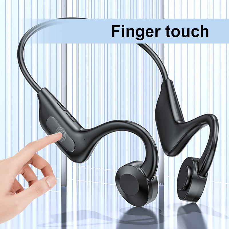 Unisex benledning hodetelefoner i eske, klar til bruk, presentasjon av produktet.