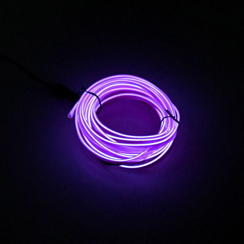 Flerfarget neon bilbelysning. Justerbart LED-sett for å transformere bilinteriøret med stil.