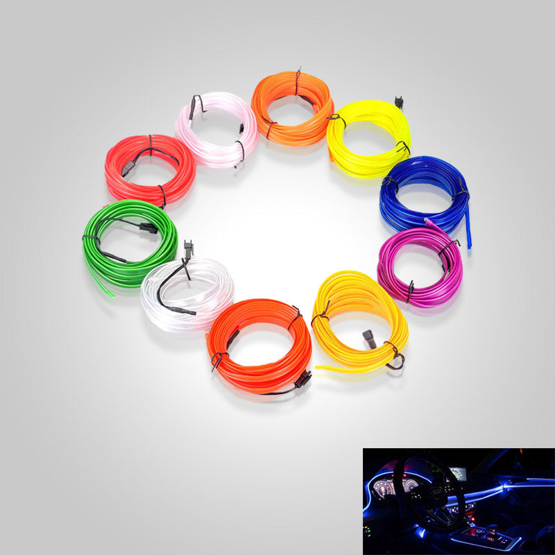 RGB bilbelysning neonlys sett, perfekt for bilstyling. Gir moderne look til ethvert bilinteriør.