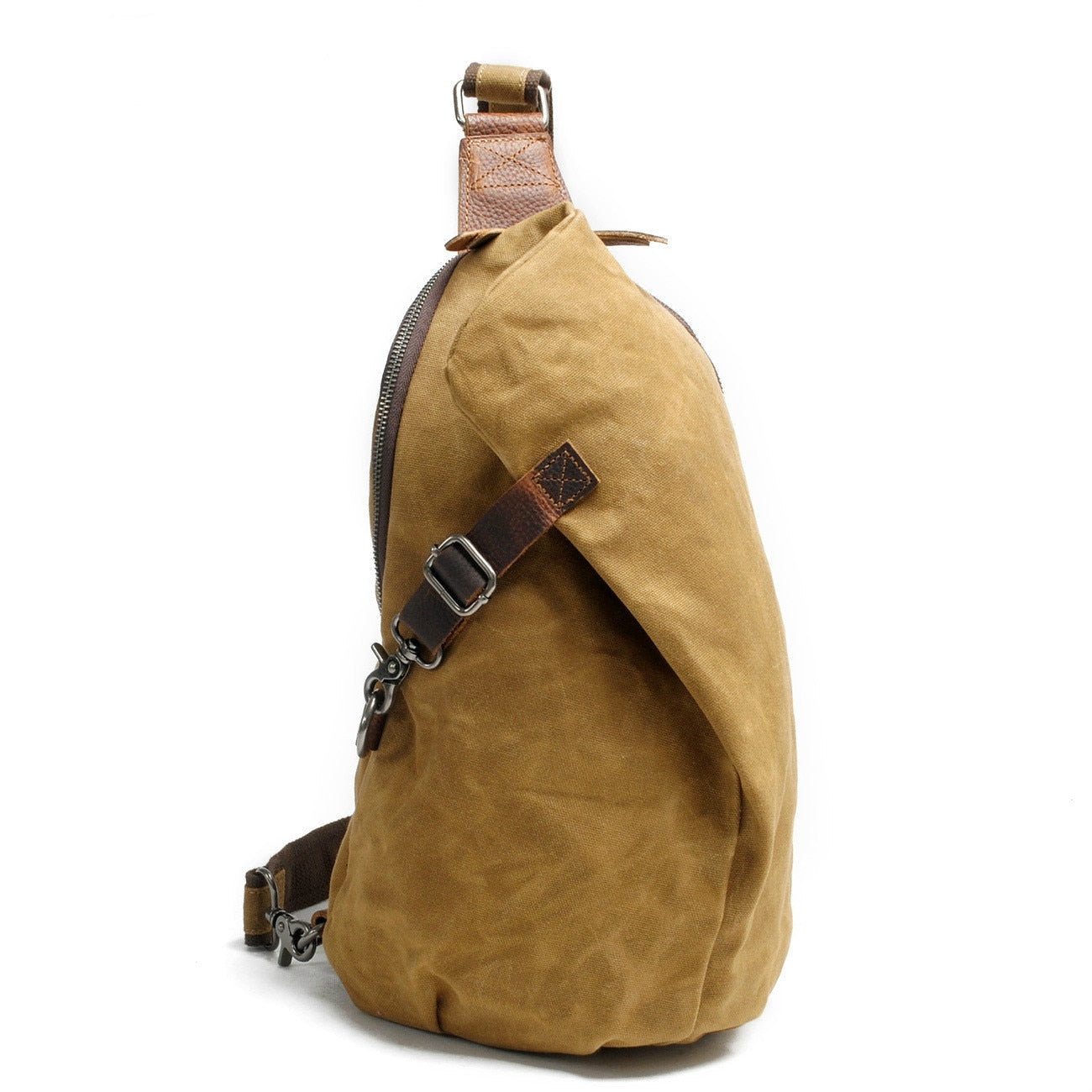 Kaki militærgrønn reiseveske, vanntett og robust. En praktisk crossbody for menn og kvinner.