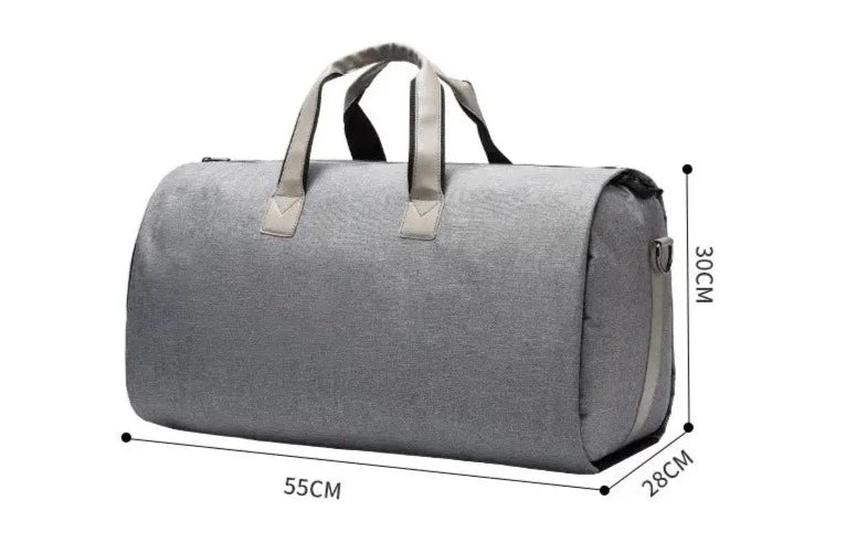 Unisex reise dufflebag i grå/svart. Stilfull, vanntett håndbagasje for helgetur og forretningsreise.