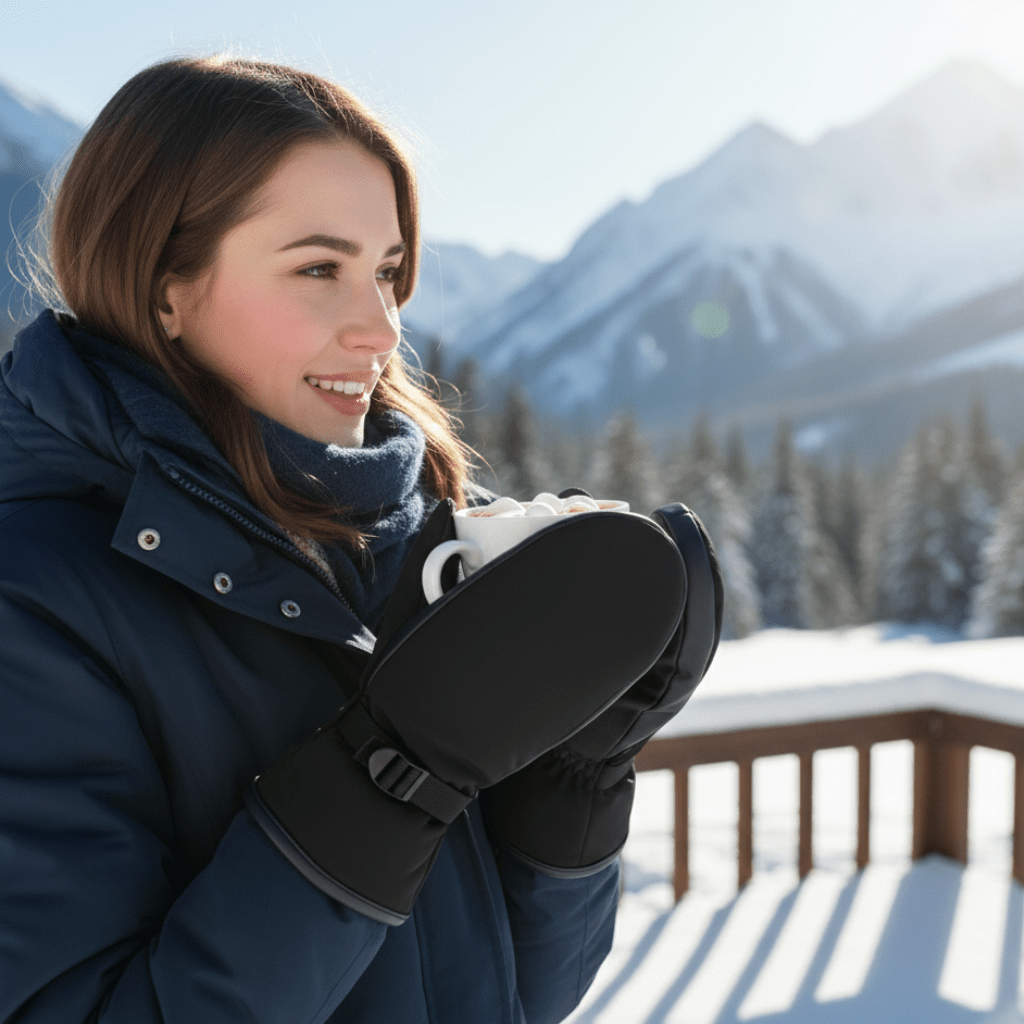 Vanntette unisex oppvarmede hansker til ski, tur og utendørsaktiviteter, beskytter mot kulde.
