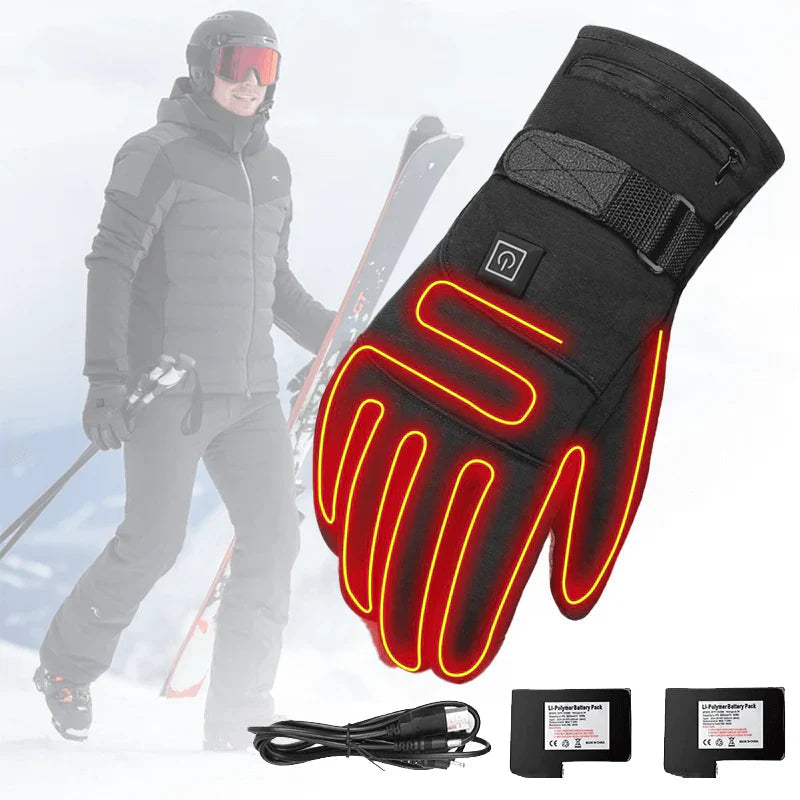 Allsidige unisex elektriske oppvarmede hansker for motorsykkel, ski og turgåing, holder hendene varme ute.