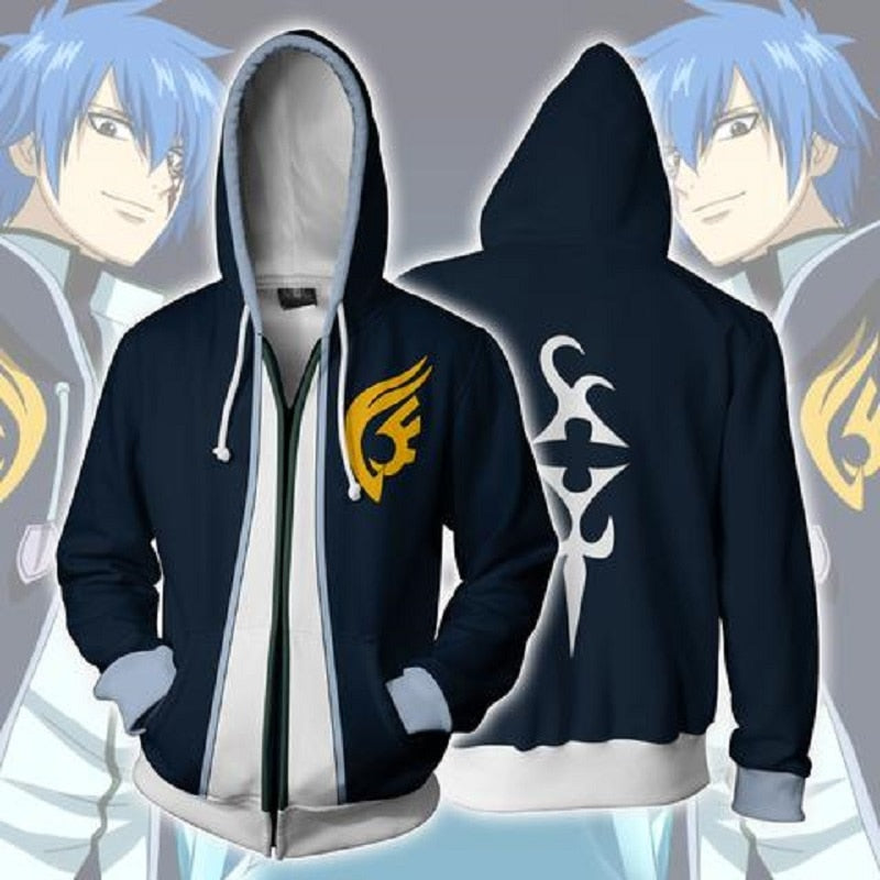 Menns Fairy Tail hettegenser, myk og komfortabel med ikonisk anime-grafikk.