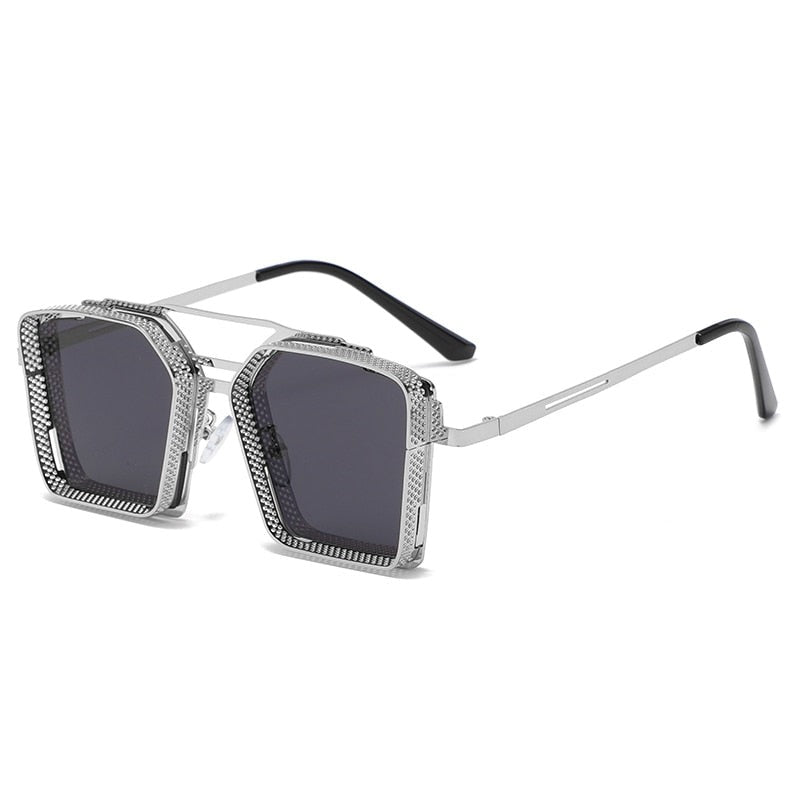 Premium firkantede solbriller, unisex, UV-beskyttende glass, del av Luigi serien.