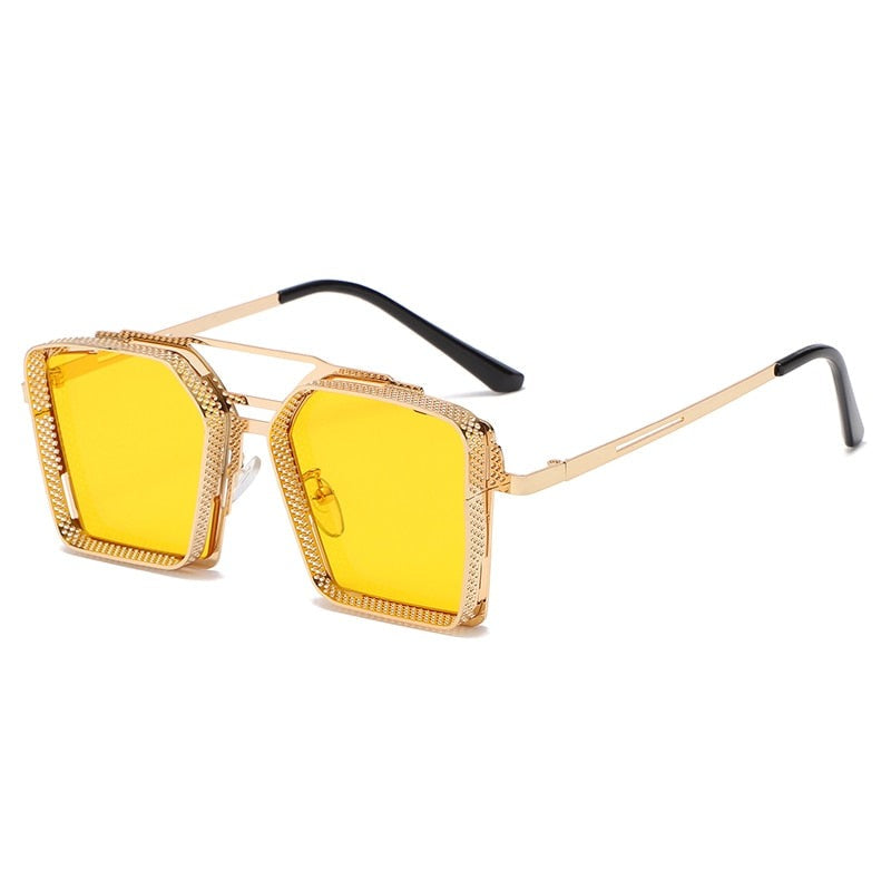Moderne firkantede solbriller, unisex modell, lett og komfortabel med UV-beskyttelse.
