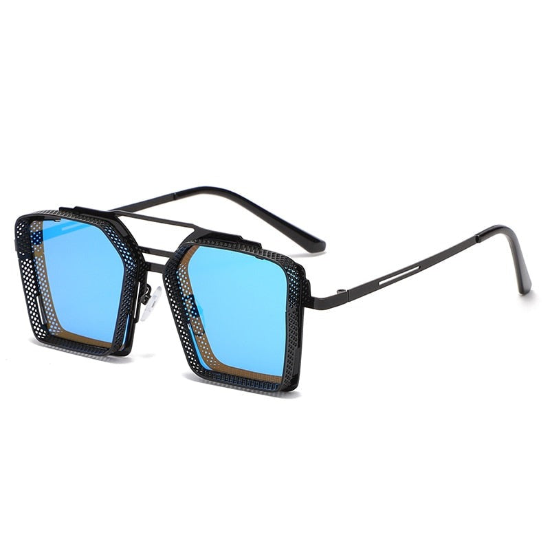 Elegante firkantede solbriller i unisex design fra Luigi, med effektivt UV-filter.