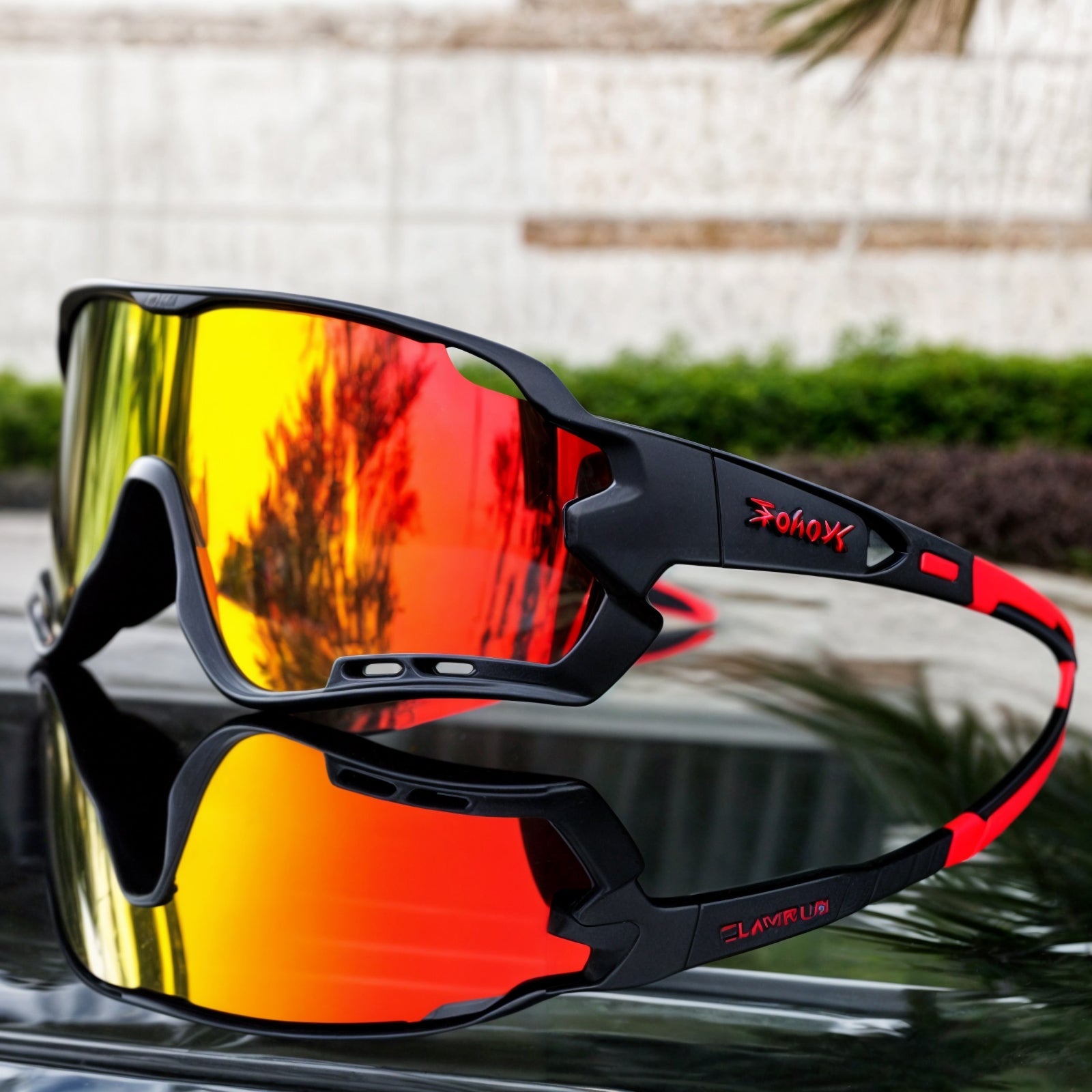 Sykkelbriller unisex: Fotokromatisk sportsolbrille med polariserte glass, optimal for sykling.