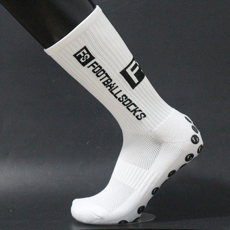 Detaljert bilde av unisex grip sportssokker, designet for fotball og maksimal kontroll.